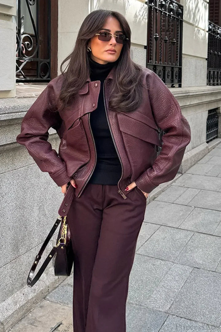Lune London | Casual lapel loose suede jacket