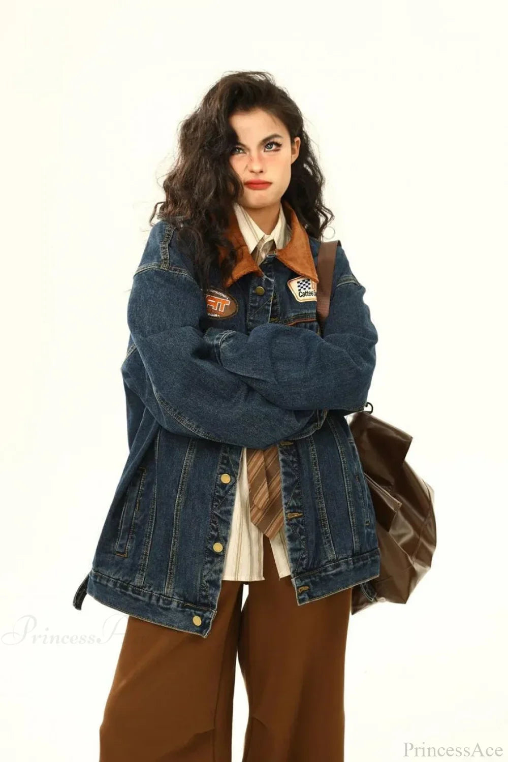 Lune London | Embroidered Denim Loose Revers Utility Jacket