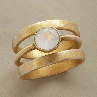 Lune London | Gold & Intarsia Moonstone Ring