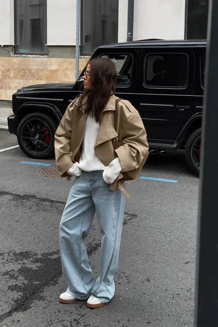 Lune London | Khaki Lapel Trench Casual Jacket