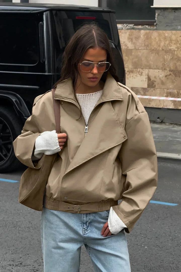 Lune London | Khaki Lapel Trench Casual Jacket