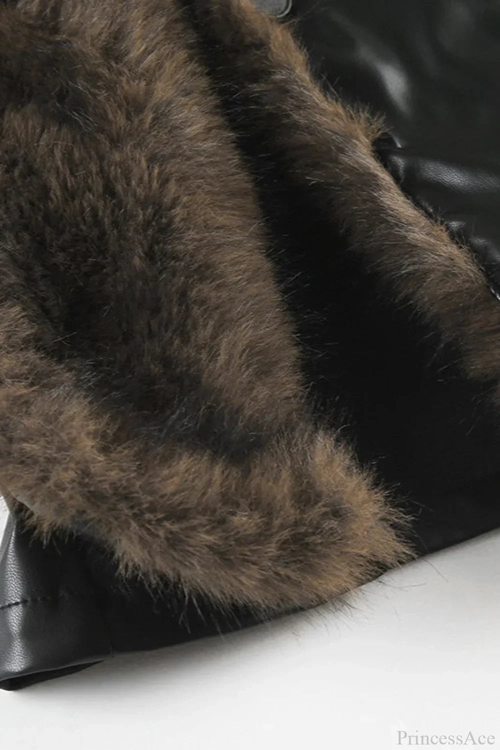 Lune London | Y2K Fur Collar Leather Waist - Ruching Jacket