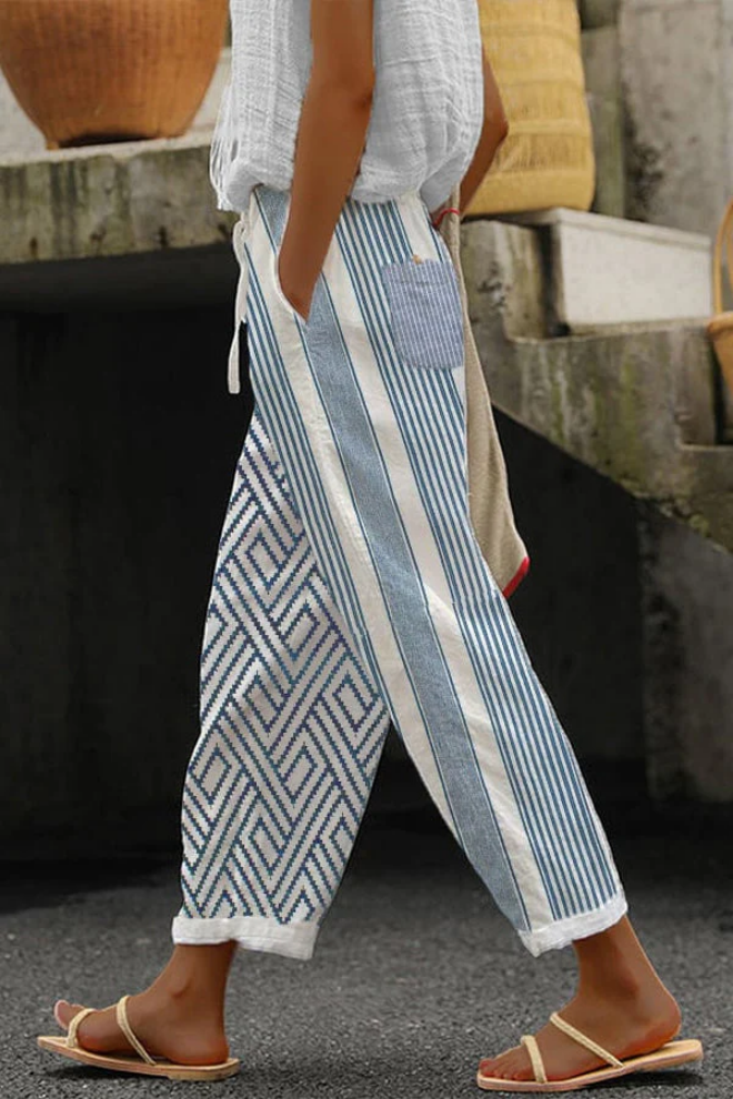 Lune London | Casual Unique Printed Button Pocket Pants