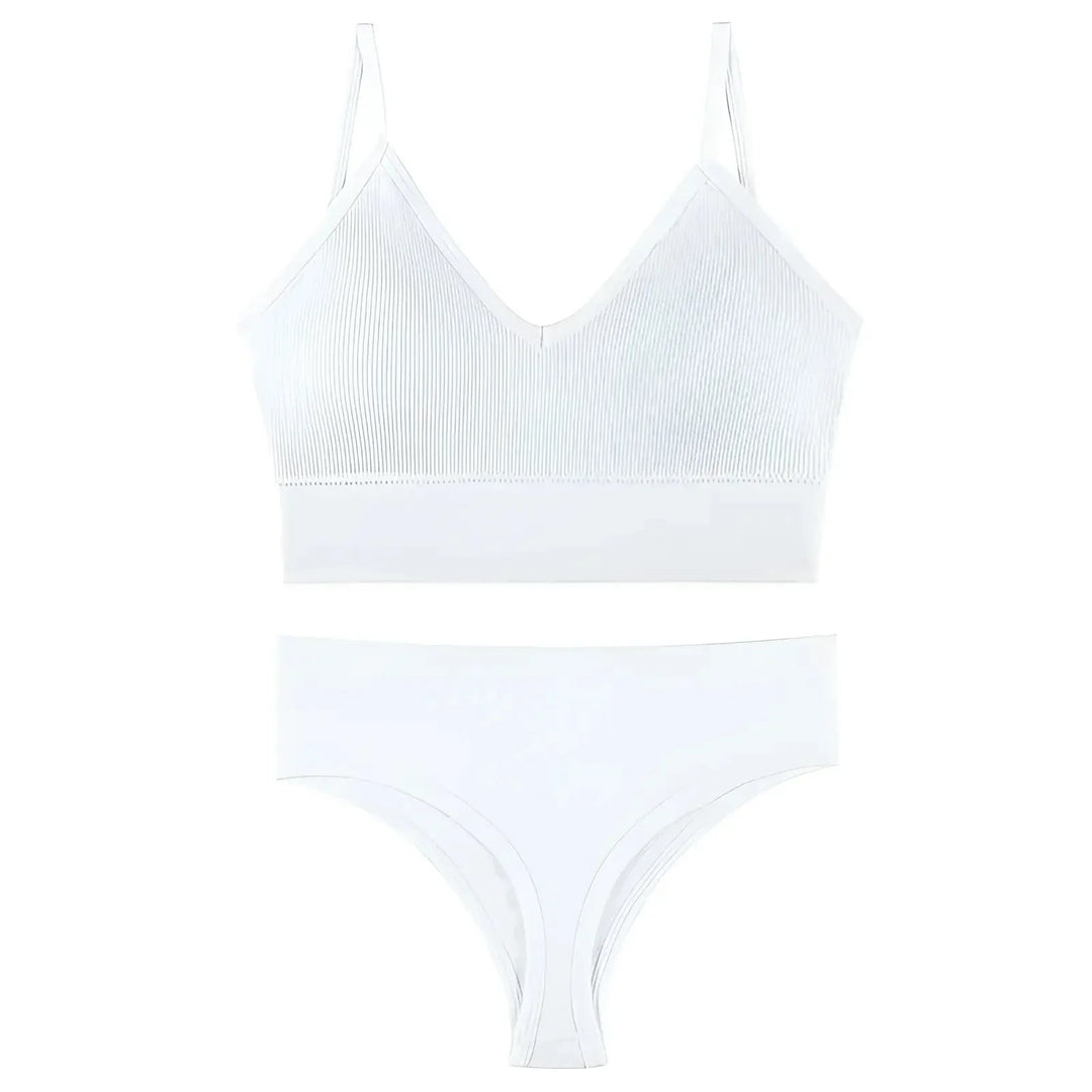 Lune London | Women's Seamless Lingerie Set with V-Neck Top and High Waist Slip