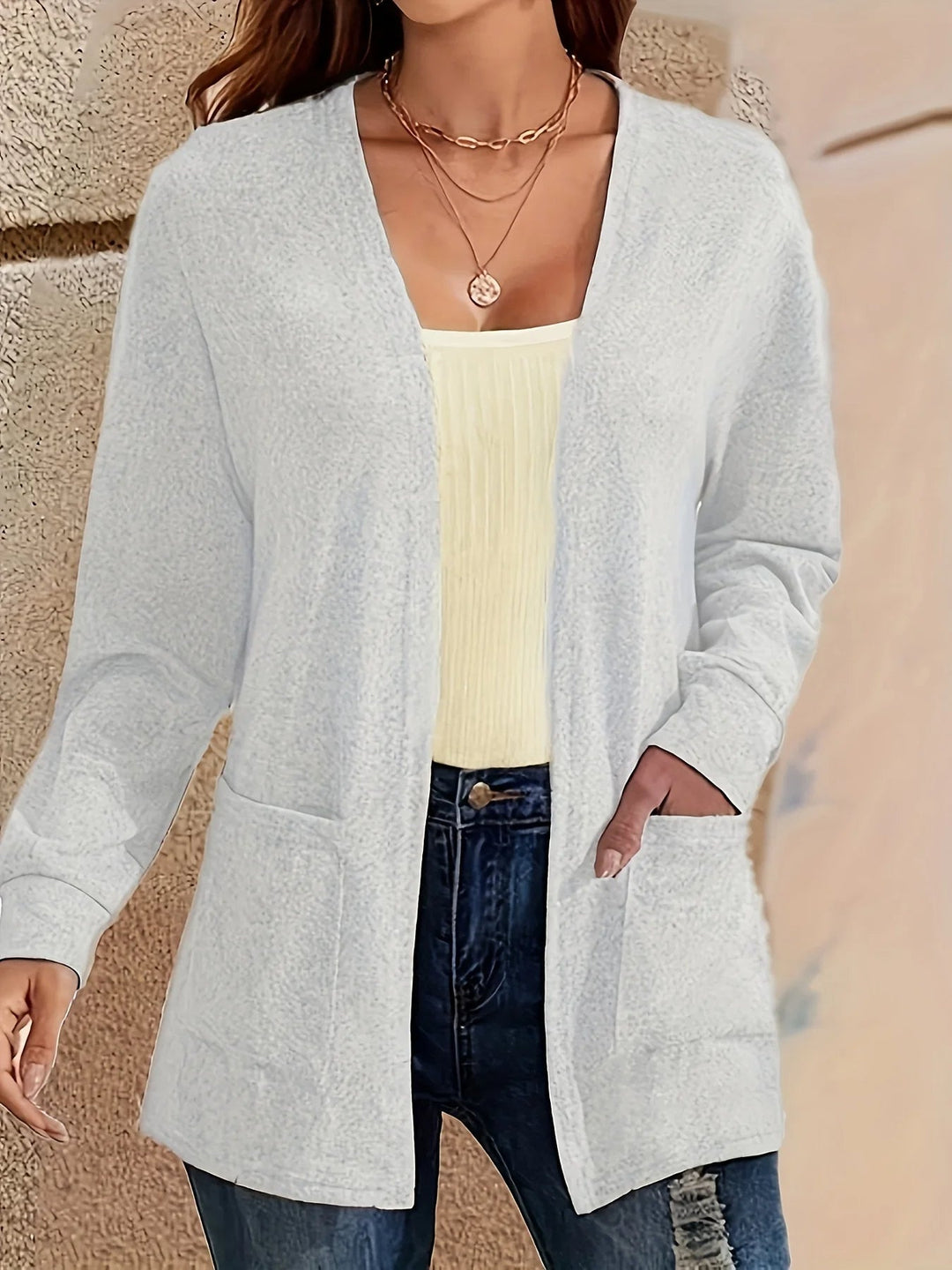 Lune London | Stylish Cardigan with Open Front & Pockets