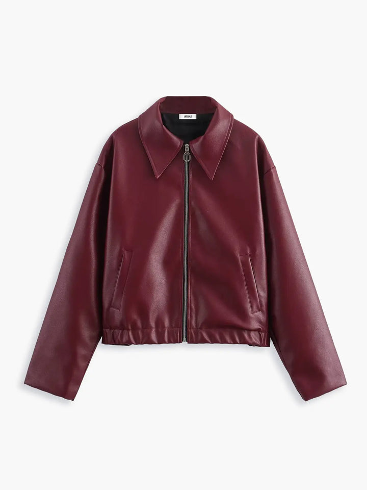 Lune London | Faux Leather Bomber Jacket