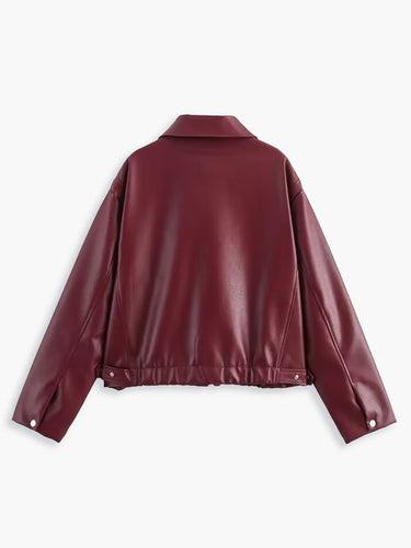 Lune London | Faux Leather Bomber Jacket