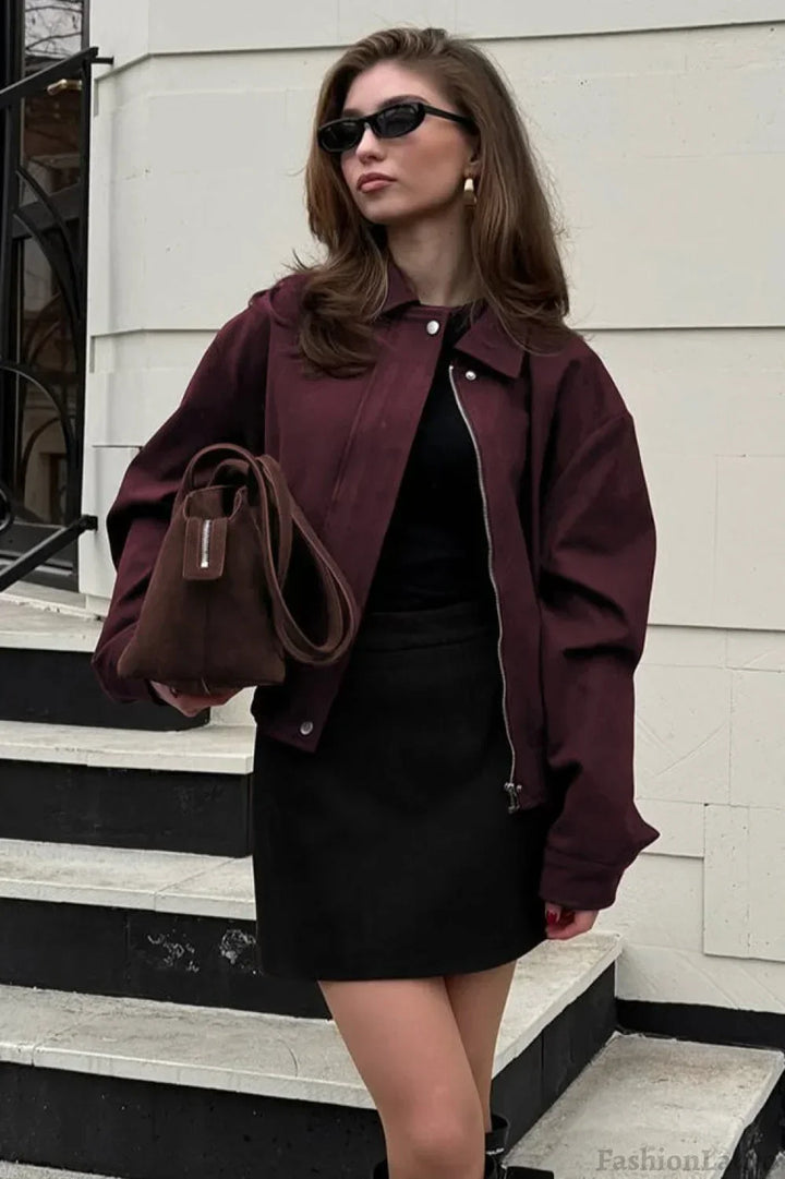 Lune London | Red Suede Utility Jacket