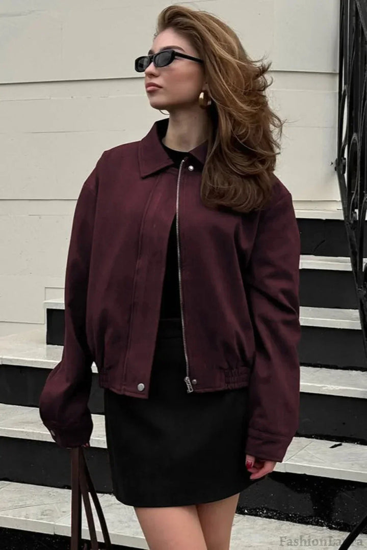 Lune London | Red Suede Utility Jacket
