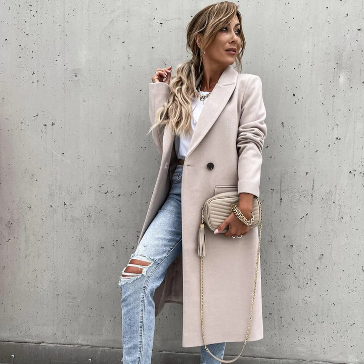 Lune London | Longer Coat - Wool Blend - Classic Cut - Single-Breasted with Side Pockets