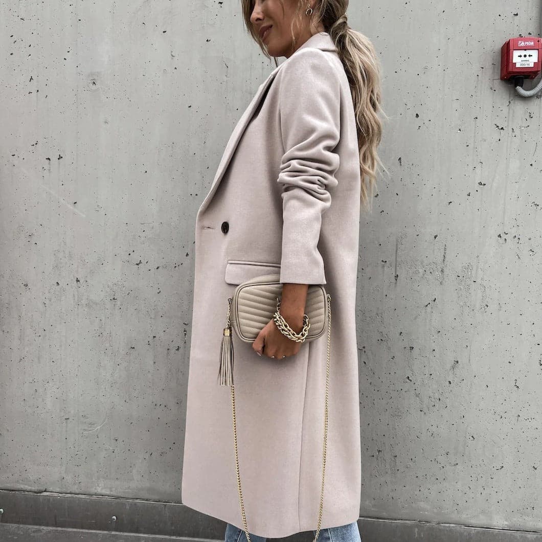 Lune London | Longer Coat - Wool Blend - Classic Cut - Single-Breasted with Side Pockets