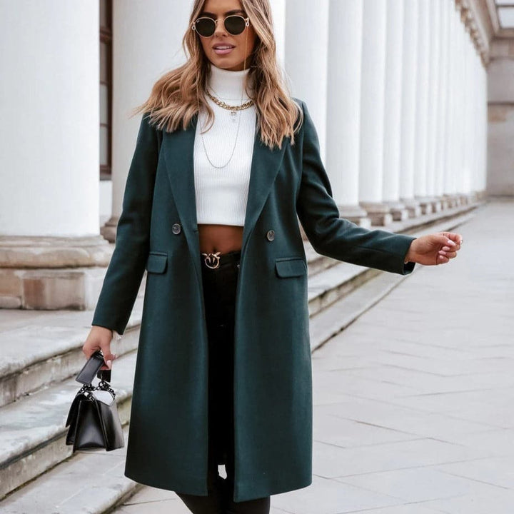 Lune London | Longer Coat - Wool Blend - Classic Cut - Single-Breasted with Side Pockets