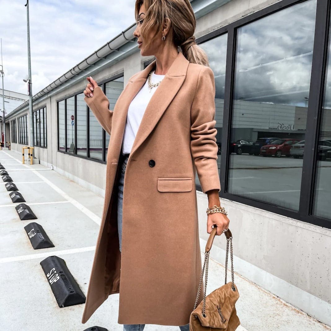 Lune London | Longer Coat - Wool Blend - Classic Cut - Single-Breasted with Side Pockets