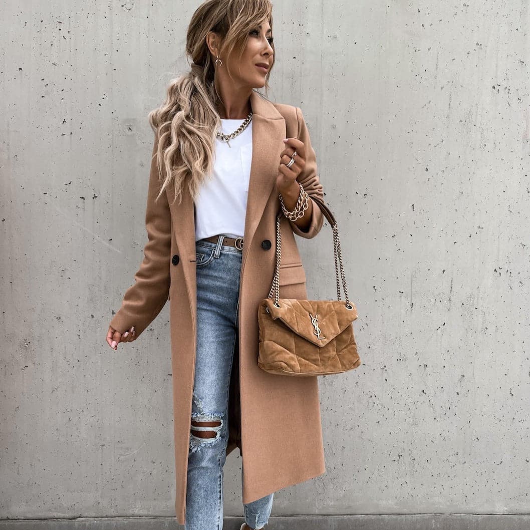 Lune London | Longer Coat - Wool Blend - Classic Cut - Single-Breasted with Side Pockets