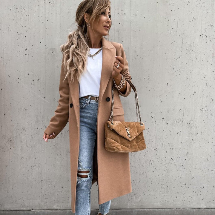Lune London | Longer Coat - Wool Blend - Classic Cut - Single-Breasted with Side Pockets