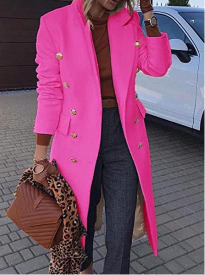 Lune London | Wool Coat with Lapels Button Pocket and Long Sleeves for Women