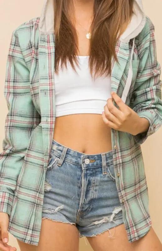 Lune London | Women's Hoodie Button-Down Leisure Shirt Jacket