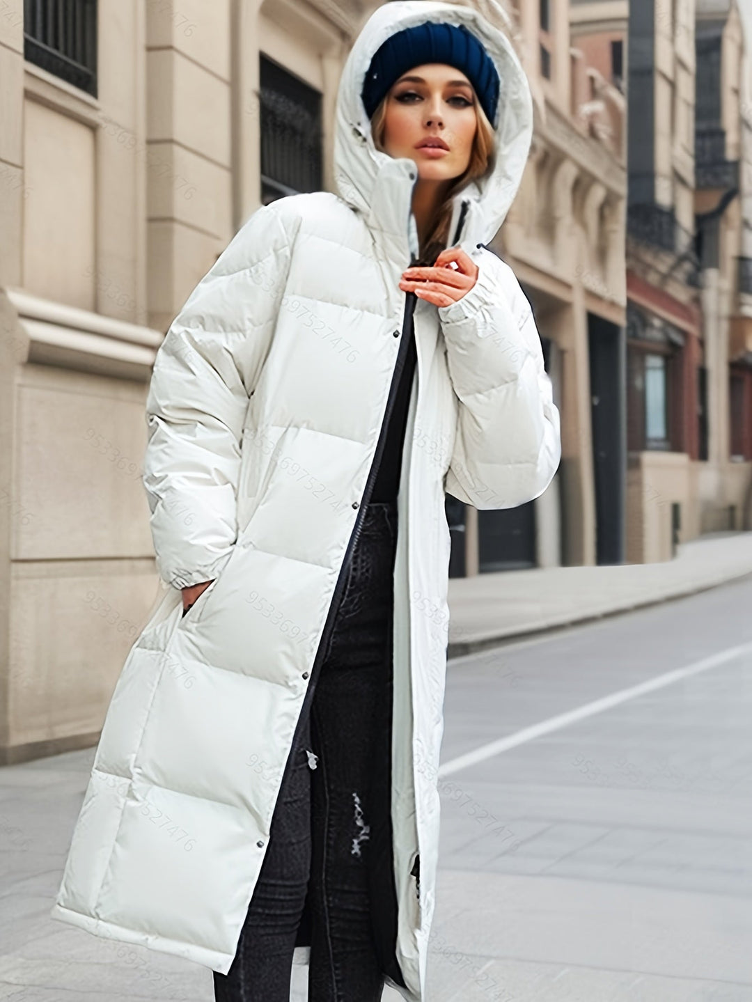 Lune London | Women's Long Down Coat with Hood for Autumn/Winter
