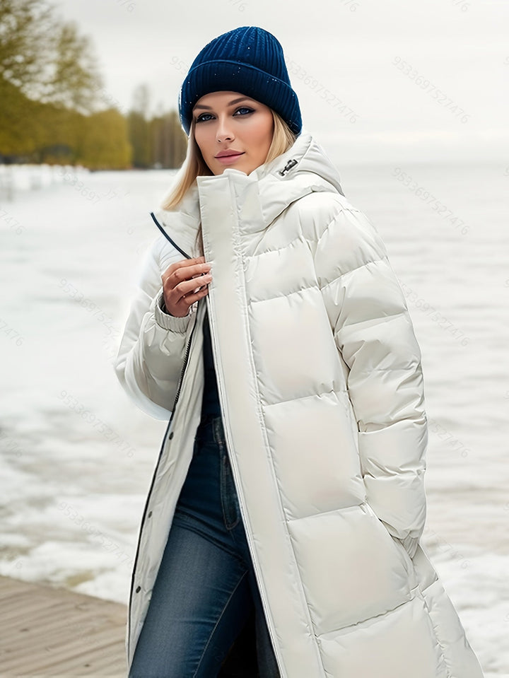 Lune London | Women's Long Down Coat with Hood for Autumn/Winter