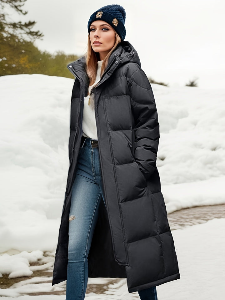Lune London | Women's Long Down Coat with Hood for Autumn/Winter