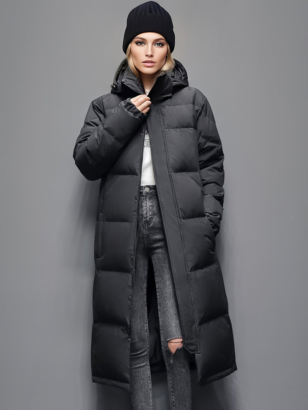 Lune London | Women's Long Down Coat with Hood for Autumn/Winter
