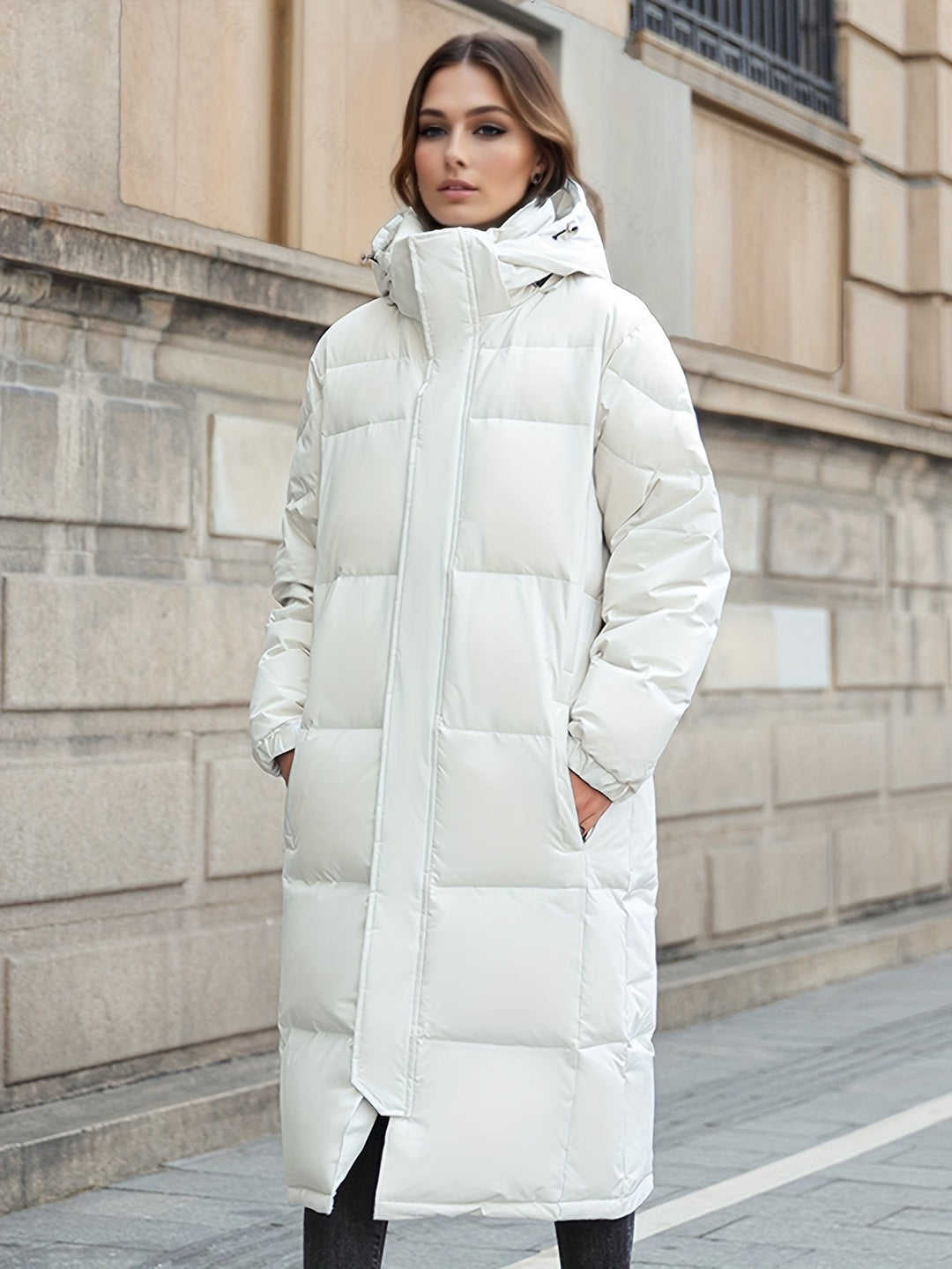 Lune London | Women's Long Down Coat with Hood for Autumn/Winter