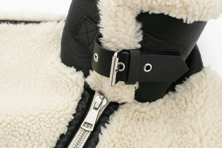 Lune London | Winter teddy biker jacket for stylish casual and urban outfits