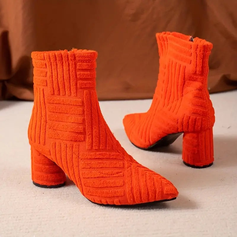 Chic und Stil | Elegant Solid Color Shoes With Thick Heel