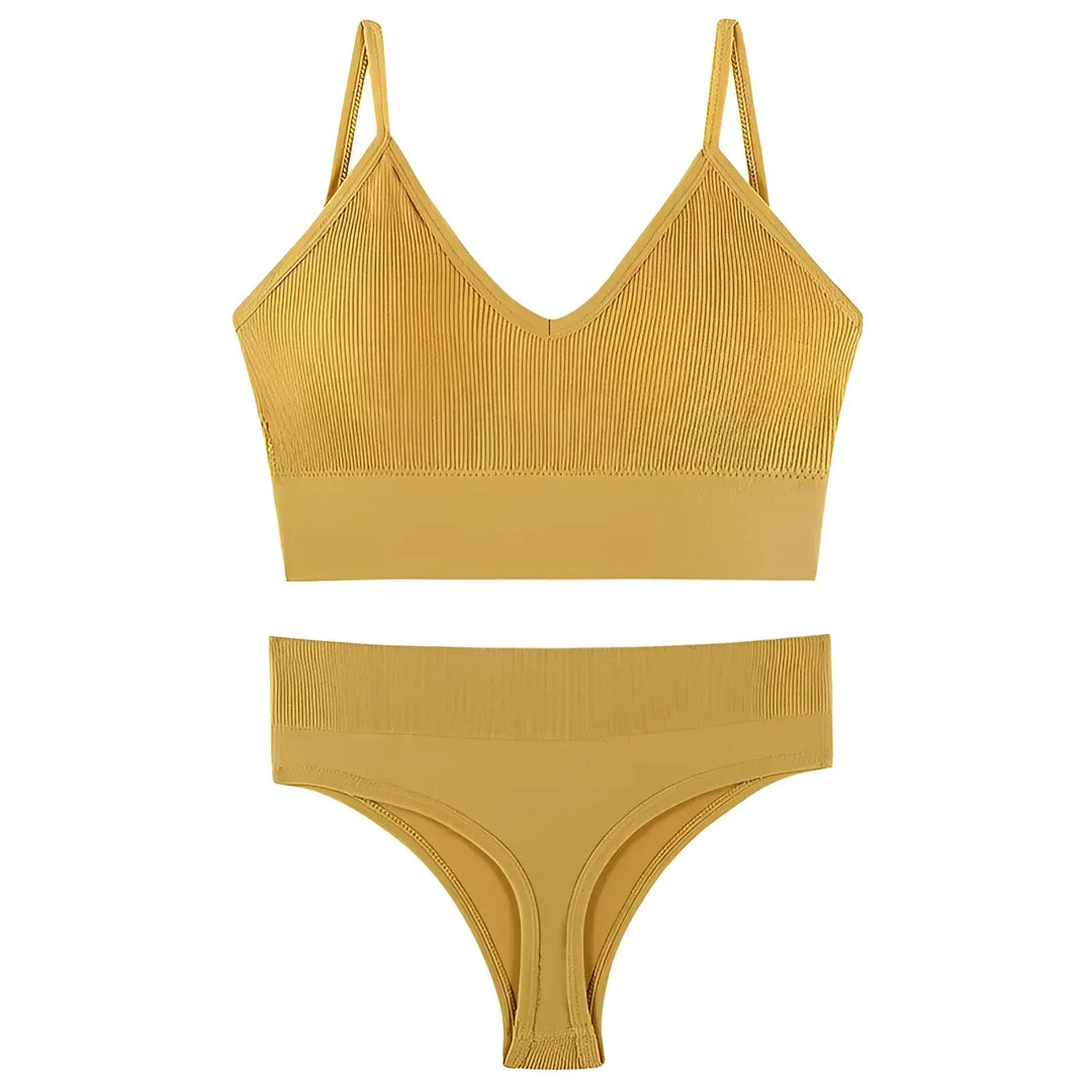 Lune London | Women's Seamless Lingerie Set with V-Neck Top and High Waist Slip