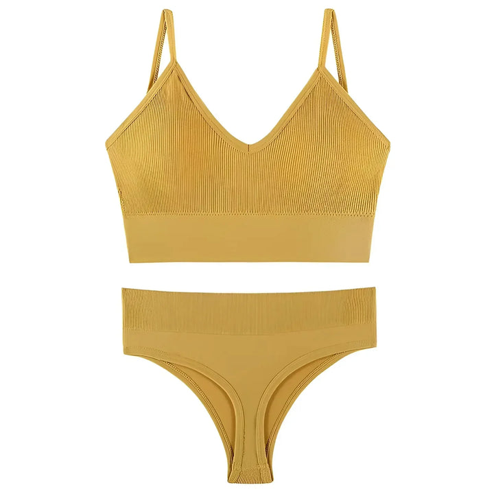 Lune London | Women's Seamless Lingerie Set with V-Neck Top and High Waist Slip