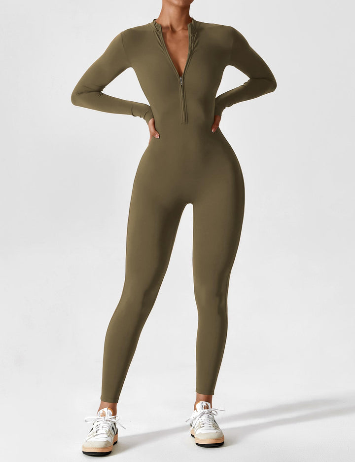 Lune London | Stylish Autumn Jumpsuit with Stand-Up Collar and Zipper for Women