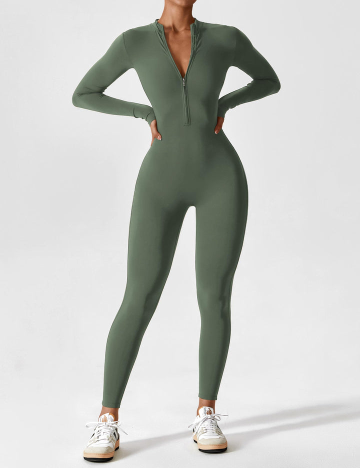 Lune London | Stylish Autumn Jumpsuit with Stand-Up Collar and Zipper for Women
